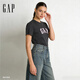 GAP女裝春款純棉經(jīng)典字母logo短袖T恤常規休閑上衣727460 碳灰色 S (160/80A) 亞洲尺碼