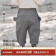 babylove男女寶寶褲子春款純棉大pp褲外出長(cháng)褲毛圈百搭休閑褲束腳褲
