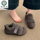 啄木鳥(niǎo)勃肯鞋灰色內增高加絨雪地靴女2025新款爆款冬季保暖軟底毛毛棉鞋 灰色 加絨 37 (235mm)
