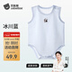 貝肽斯嬰兒包屁衣夏季無(wú)袖薄款新生兒連體衣短袖夏裝提花寶寶衣服 冰川藍 73cm