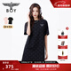 BOY LONDON春夏女款T恤裙滿(mǎn)印潮牌直筒連衣裙W17906 黑色 M