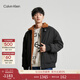 Calvin KleinJeans秋冬男士美式潮流休閑通勤ck雙面穿大口袋仿羊羔絨棉服外套 BEH-太空黑/棕咖色 M