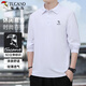 啄木鳥(niǎo)（TUCANO）長(cháng)袖t恤男士純色商務(wù)休閑經(jīng)典polo打底衫百搭上衣男裝 白色 XL 