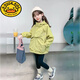 G.duck女童外套春秋款2025新款韓范兒童秋季外穿上衣女孩秋裝連帽沖鋒衣 綠黃色-耳朵 150