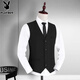 花花公子（PLAYBOY）男士西服馬甲新郎伴郎結婚禮兄弟團商務(wù)職業(yè)上班西裝馬夾背心 黑色 XL