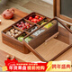 木雅軒胡桃木實(shí)木果盤(pán)零食盤(pán)客廳大號水果盤(pán)家用干果收納盒木質(zhì)糖果盤(pán) 單層六宮格水果盤(pán)【含6玻璃碗】