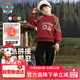 汪汪隊立大功兒童加絨套裝秋冬款男女童運動(dòng)服男寶寶加厚衣服 深紅 120cm 