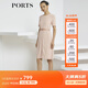 PORTS寶姿商場(chǎng)同款新品女裝氣質(zhì)明線(xiàn)壓褶短袖連衣裙 珠光粉 M (6)