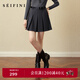 詩(shī)凡黎（‘S EIFINI）詩(shī)凡黎經(jīng)典學(xué)院風(fēng)JK解構半身裙2025秋新款高腰顯瘦通勤百搭百褶裙 深灰 短裙 S