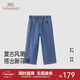 英氏（YEEHOO）【商場(chǎng)同款】?jì)和澴铀募九瘡凸排Ｗ醒澕兠拗写笸畬氶L(cháng)褲 牛仔藍 130 cm