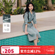 秋水伊人優(yōu)雅浪漫裙子2025年夏季新款氣質(zhì)簡(jiǎn)約通勤立領(lǐng)設計連衣裙 牛仔藍 M