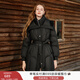 香影黑色假兩件收腰羽絨服女2025冬季新款90白鴨絨雙層領(lǐng)保暖外套 黑色 M 160/84A/95-110斤