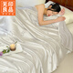 無(wú)印良品竹纖維蓋毯毛巾被成人冷感夏涼被兒童小毯子夏季空調被單人午睡毯 國色-灰【柔軟舒適 清涼透氣】 200x230cm【一毯多用/可鋪可蓋】