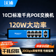 沃浦8口POE供電交換機千兆監控攝像頭專(zhuān)用8+2口國標雙上聯(lián)安防交換器單口30W家用網(wǎng)絡(luò )分線(xiàn)器DJH103 