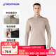 迪卡儂透氣薄絨保暖休閑戶(hù)外運動(dòng)速干衣跑步長(cháng)袖男T恤卡其色L-4100173