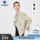 納維凱爾意大利小帆船短款直筒風(fēng)衣女裝春季簡(jiǎn)約通勤外套小個(gè)子雙排扣大衣 燕麥咖 M