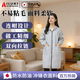 AILUKI日本罩衣女新款春秋工作服大褂長(cháng)款外套防水防油長(cháng)袖圍裙廚房家用 灰藍色XL【80-110斤】加長(cháng)款