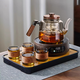 憶壺茶（YIHUTEA）玻璃煮茶壺2025新款電陶爐套裝家用多功能燒水養生壺大容量茶具 【煮茶7件套】煙灰壺+數顯木紋爐+4杯+茶盤(pán)