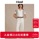 ELAND【臻棉T】衣戀T恤女簡(jiǎn)約風(fēng)v領(lǐng)匹馬棉舒適短袖上衣25夏季新款 象牙白/白色(39)Ivory S /160