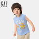 蓋璞男女幼童夏季款印花logo開(kāi)肩扣棉質(zhì)背心兒童裝767333