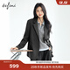 伊芙麗（eifini）蔣欣代言半里灰色雙排扣輕職場(chǎng)休閑西裝外套女2025秋季新款 深灰 L 120-135斤