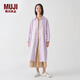 MUJI IDEE 女式 平紋 長(cháng)款外套 風(fēng)衣大衣女春秋  GAD01C4S 淺紫色 M （155/80A）