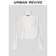 UR2026春季新款女裝氣質(zhì)假兩件超寬松短款罩衫襯衫UWM250137 本白 M (M-L)