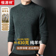 恒源祥重磅430G加厚100%純羊毛衫男士半高領(lǐng)保暖毛衣男秋冬季休閑針織衫 中綠 L 370克【建議120-140斤】
