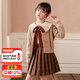 招晴瑜童裝女孩百褶裙套裝女童學(xué)院風(fēng)裙子兩件套小學(xué)生秋天衣服4-15歲 9636襯衫+咖色百褶裙+毛衣 三件 160 建議體重63-78斤