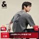 杰克·瓊斯（JACK&JONES）男裝復古簡(jiǎn)約舒適基礎百搭哥特字母飛鳥(niǎo)寬松圓領(lǐng)短袖T恤男 石雕灰E05 3XL (195)