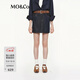 MO&Co.【C+系列】半身裙2025秋新品原牛牛仔短裙中低腰MBE3SKT017 牛仔藍色 S