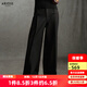 艾諾絲雅詩(shī)【商場(chǎng)同款】2025冬季新款通勤酷颯闊腿西裝褲休閑褲長(cháng)褲41013003 黑色 M