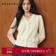 詩(shī)凡黎（‘S EIFINI）【孟子義同款】蝴蝶結扣針織開(kāi)衫25秋新款長(cháng)袖短上衣 米白 S