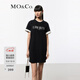 MO&Co.連衣裙夏美式復古印花寬松棉質(zhì)T恤裙氣質(zhì)休閑時(shí)裝摩安珂 黑色 M 165