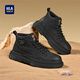 海瀾之家HLA男鞋戶(hù)外休閑板鞋厚底工裝鞋子HAAGZM4EFM246黑色高幫款43