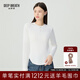 深呼吸DEEP BREATH女裝造型下擺墊肩長(cháng)袖T恤女A301683 白 XL (5)
