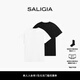 撒利加（SALIGIA）經(jīng)典棉莫代爾男士男生純色運動(dòng)短袖t恤打底衫2件 萊賽爾2件【黑+白】順滑親膚 XL