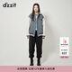 DZZIT地素牛仔棒球外套春秋季復古可拆卸連帽徽標刺繡女 淺藍色 M