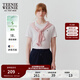 Teenie Weenie小熊女裝25夏季新款休閑活力粉色棉圓領(lǐng)短袖白小T恤 淺灰色 S