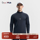 FILA 斐樂(lè )官方男子針織長(cháng)袖衫2025冬季新款網(wǎng)球運動(dòng)基礎半拉鏈長(cháng)T 靜空藍-BU XL 180/100A/XL