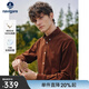 Navigare意大利小帆船純棉燈芯絨襯衫男士高端春秋季抗菌休閑通勤長(cháng)袖襯衣 凡戴克棕 M