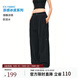 FPA高腰彈力logo織帶速干長(cháng)褲子女 潮流夏季百搭寬松直筒運動(dòng)休閑褲 黑色 S