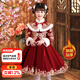 澄殼浩浩漢服女童冬款裙子女孩中國風(fēng)古裝唐裝4-15歲中童女裝兒童公主裙 W13酒紅色加絨【加流蘇】 130 建議體重40-50斤 碼數偏小