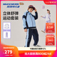 Skechers斯凱奇秋季新款童裝兒童時(shí)尚撞色休閑運動(dòng)外套長(cháng)褲套裝L325K003 晴空藍/016M 150