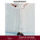 MAXRIENY波嬉風(fēng)半裙25夏款西波米亞收腰散擺蕾絲中長(cháng)裙高級氣質(zhì)感 漂白 S