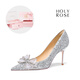 HOLY ROSE【花漾傾城】圣潔玫瑰銀色婚鞋女細跟高跟鞋2025新款成人禮水晶鞋 花漾傾城 8cm 37