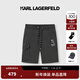 Karl Lagerfeld卡爾拉格斐輕奢老佛爺男裝夏款 刺繡松緊系帶休閑短褲 軍綠 48