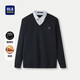HLA海瀾之家長(cháng)袖針織衫男加絨保暖假兩件毛衣男冬季