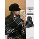 帞帟經(jīng)典格紋鎖邊仿羊絨圍巾女秋冬保暖百搭氣質(zhì)圍脖復古格子時(shí)髦斗篷 格子黑色 65*190CM