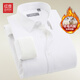 紅豆保暖襯衫男【2萬(wàn)+人已買(mǎi)】加絨襯衫男輕商務(wù)修身保暖襯衣白襯衫男 W1白色【100%羊毛內膽】 43